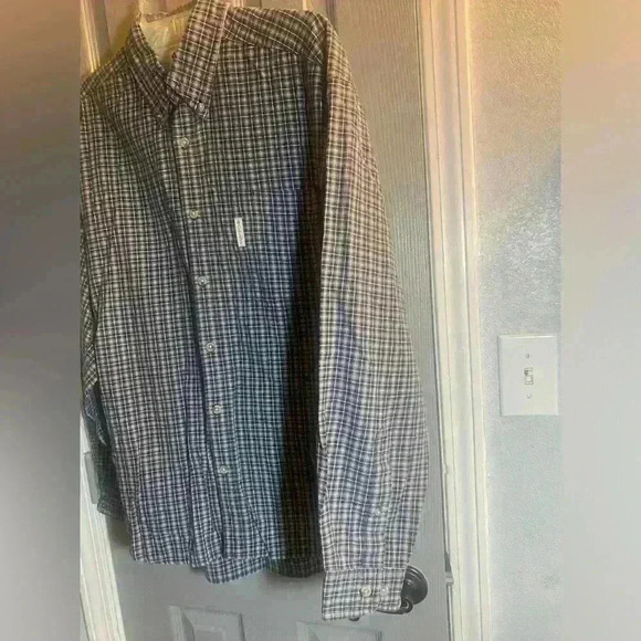 Columbia Mens long sleeve blue plaid button down shirt size Large - Picture 6 of 9